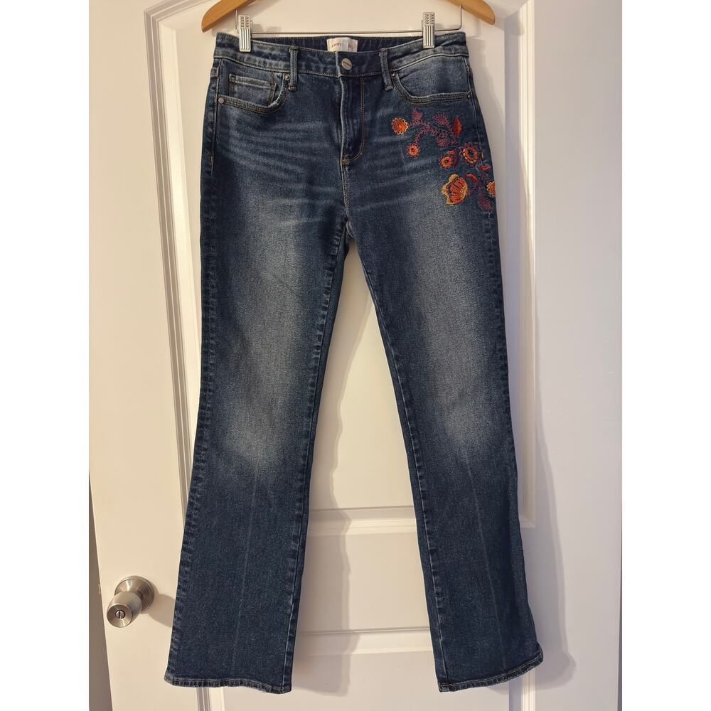 Driftwood Kelly Floral Embroidered Bootcut Jeans Medium Wash Boho- 27